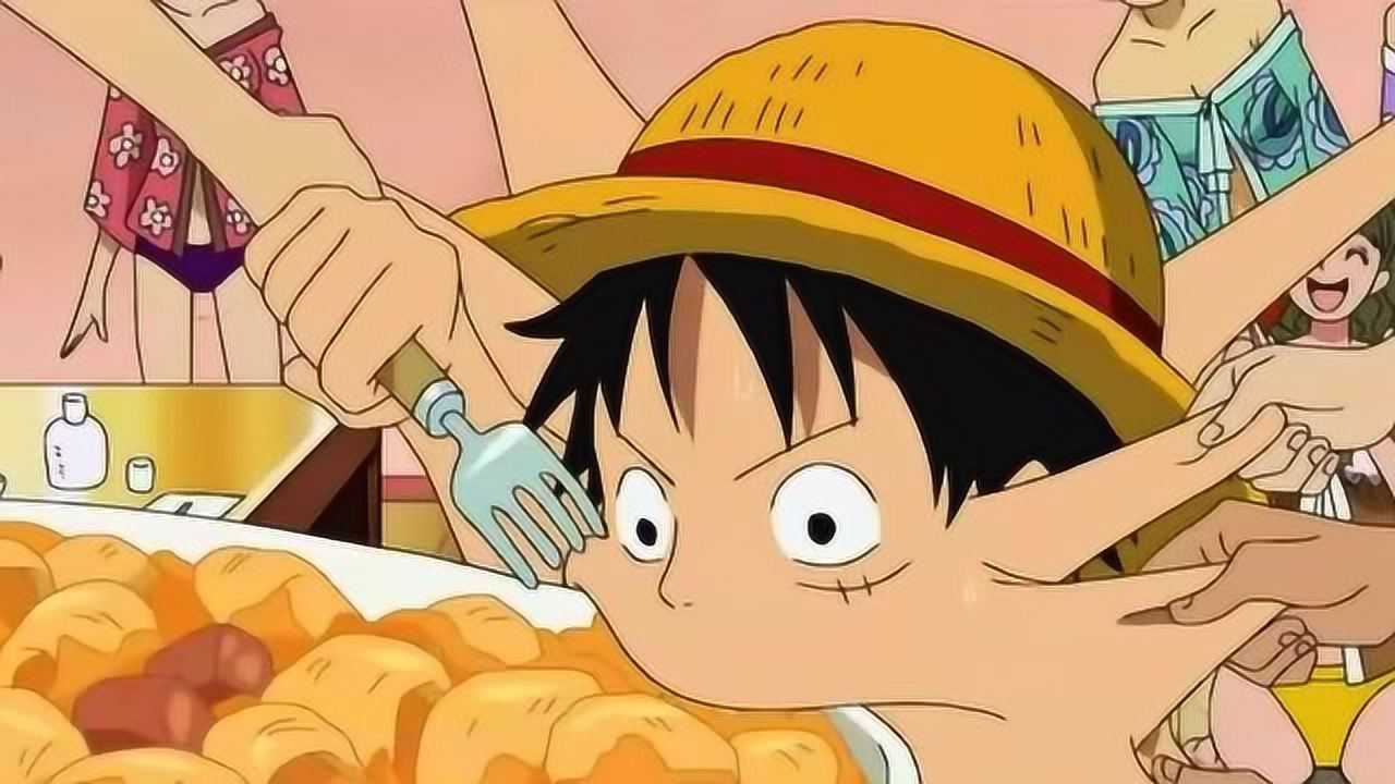 路飞对一群女孩说,我吃饭呢,你们不要对我动手动脚的好不好