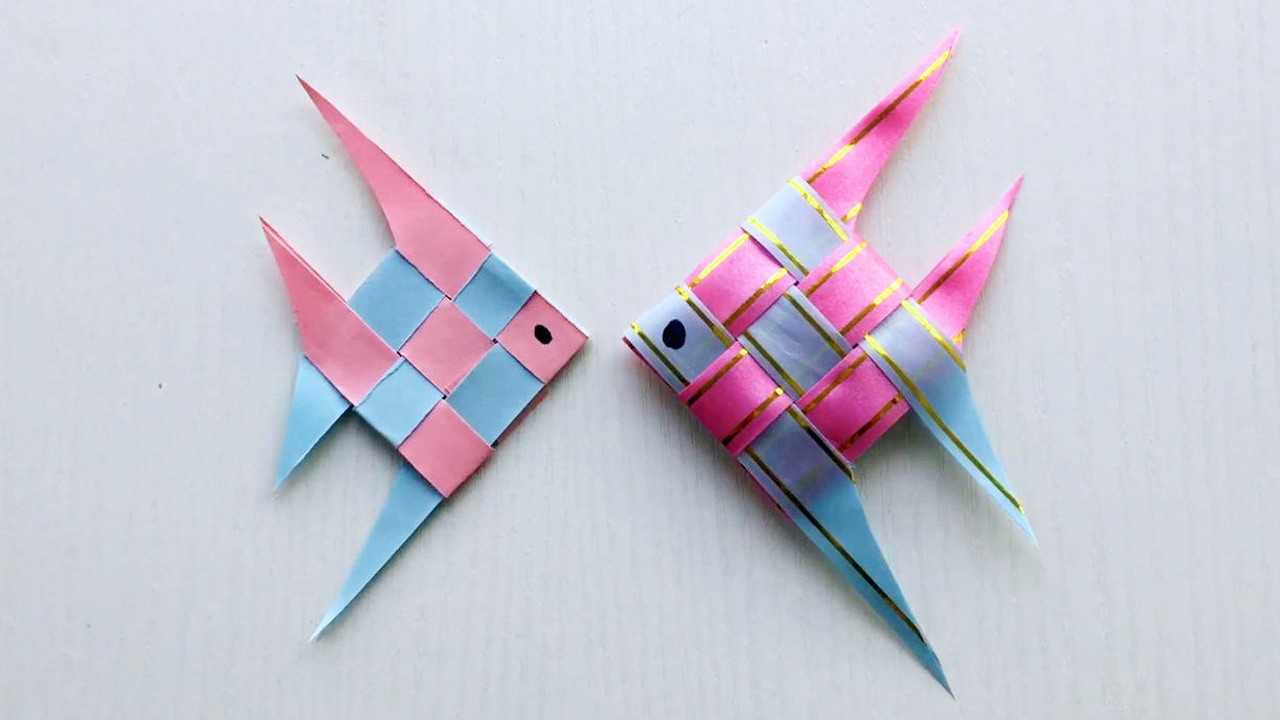 创意手工制作教你用纸或彩带编织金鱼