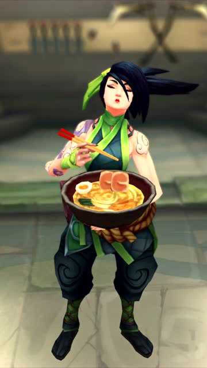 阿卡丽吃面动作