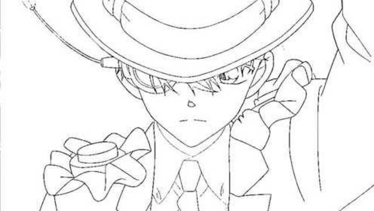 一分钟简笔画 怪盗基德!帅得掉渣!