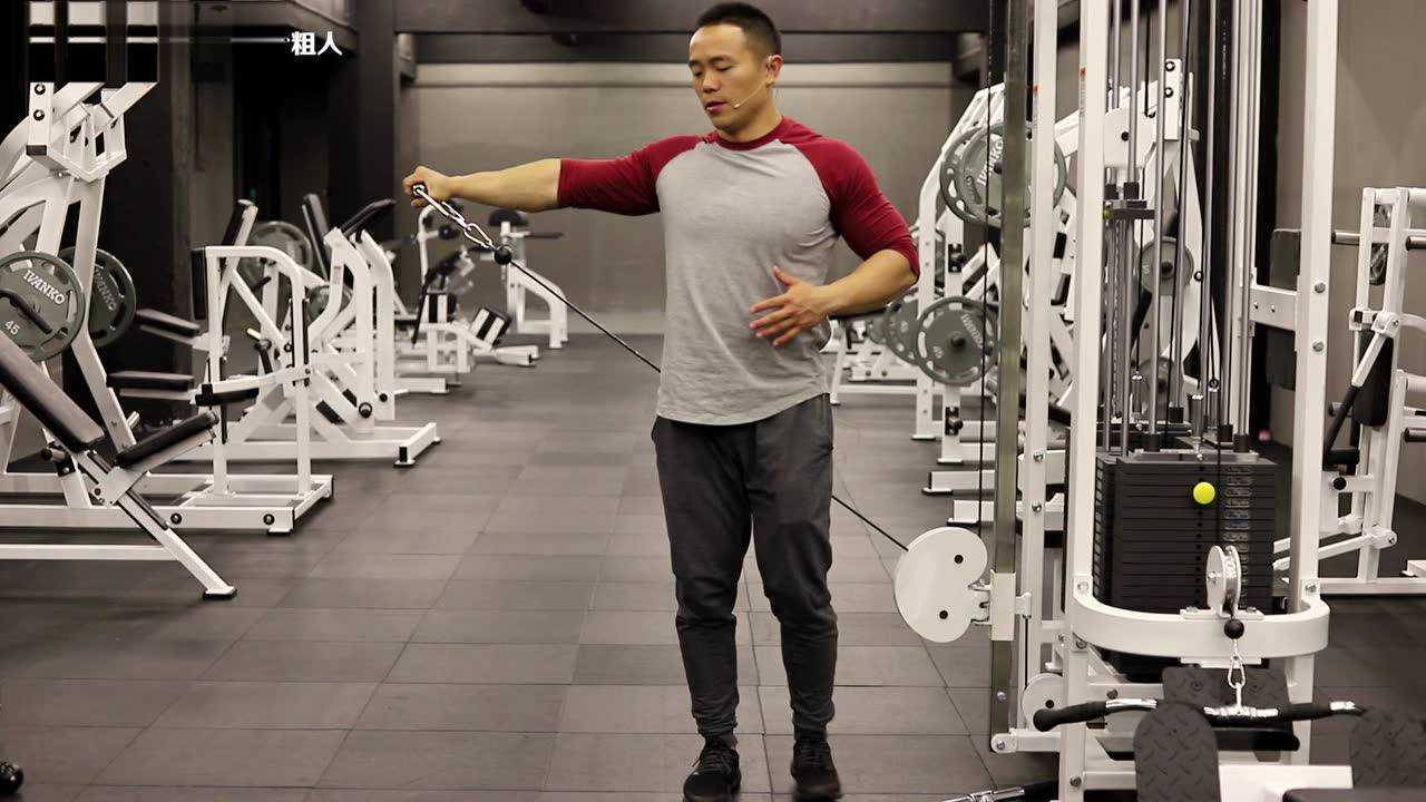 单臂绳索侧平举