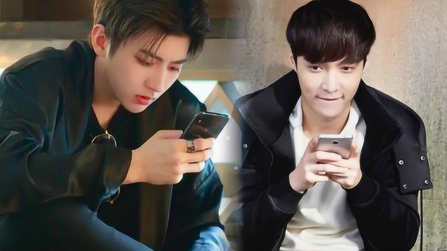小鲜肉玩手机 蔡徐坤霸气张艺兴调皮