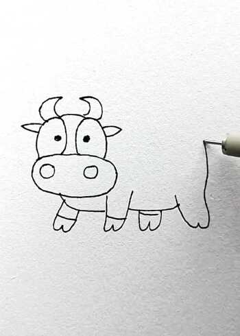 教大家画牛的简笔画,值得为孩子收藏哦!