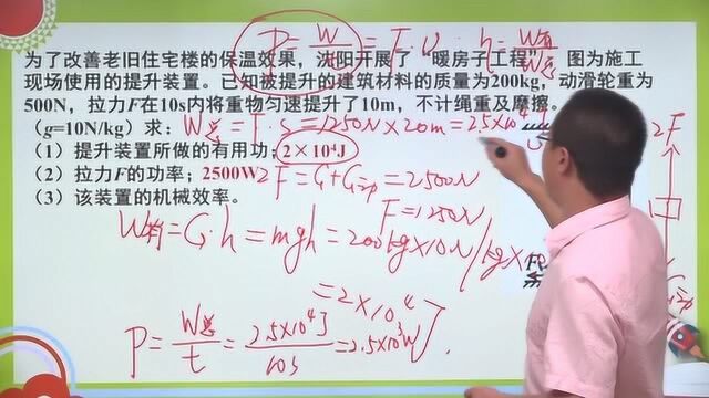 2018沈阳中考第19题:滑轮组机械效率的计算