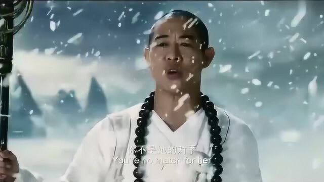 李连杰的法海大雪中降妖,徐若瑄演的雪妖太妖艳了,可惜直接收了