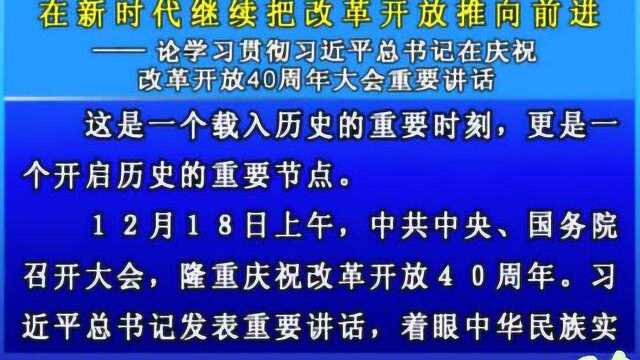 在新时代继续把改革开放推向前进