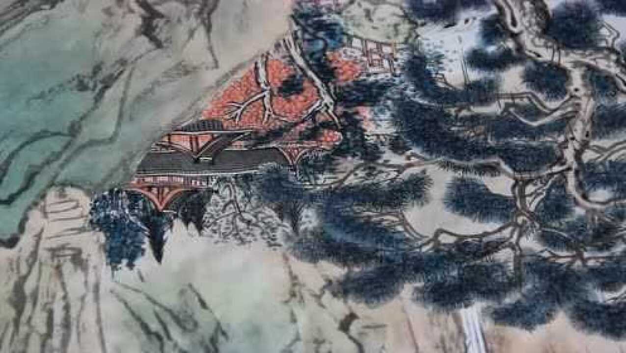 青绿山水《万壑松风图》6_腾讯视频