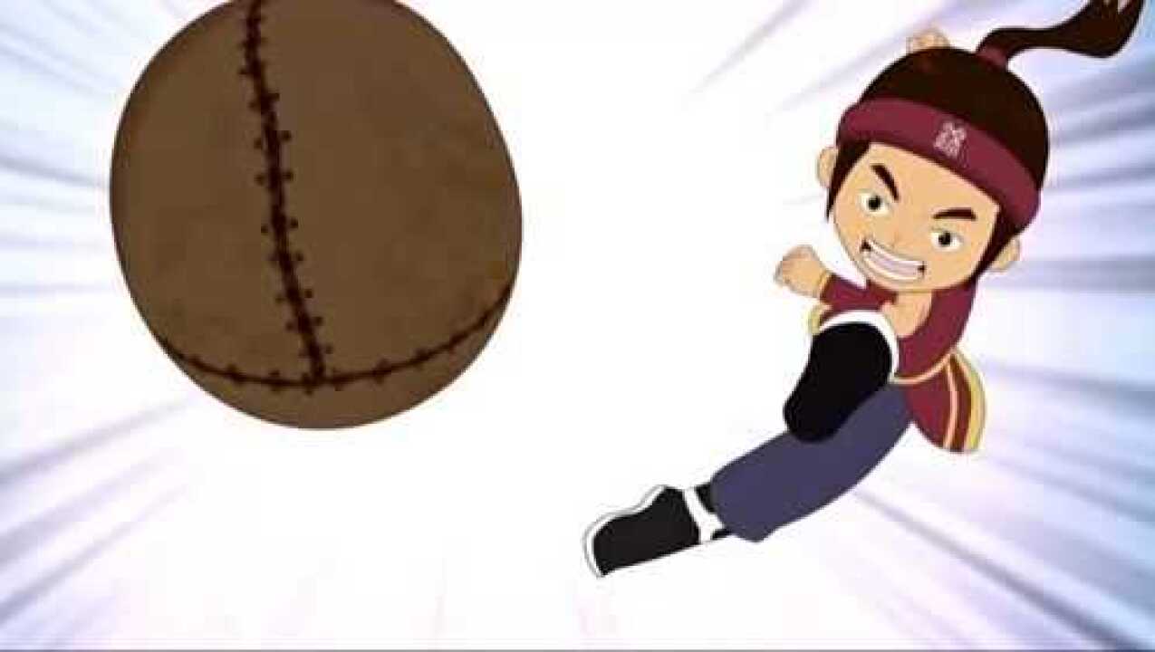 宋代足球小将向流云脚伤发作关键时刻洪风接下一球