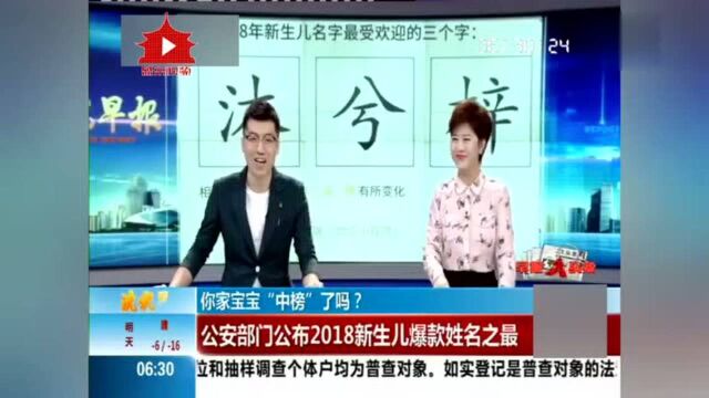 2018新生儿爆款姓名,你家宝宝上榜了吗?