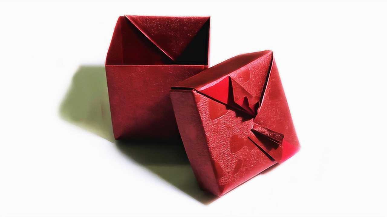 手工折纸教程教你用正方形纸折叠一个带盖纸盒子