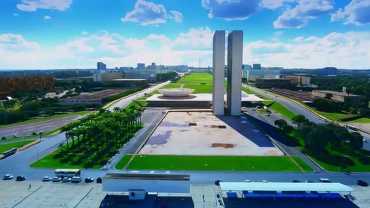 鸟瞰巴西首都巴西利亚城市风光