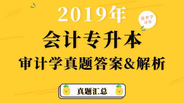 自考2019年专升本会计审计学