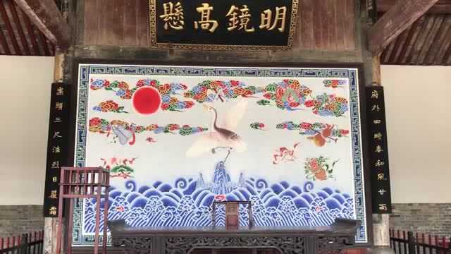 历史保存较完整的古代衙门大堂后屏风图竟少有人知道真实寓意