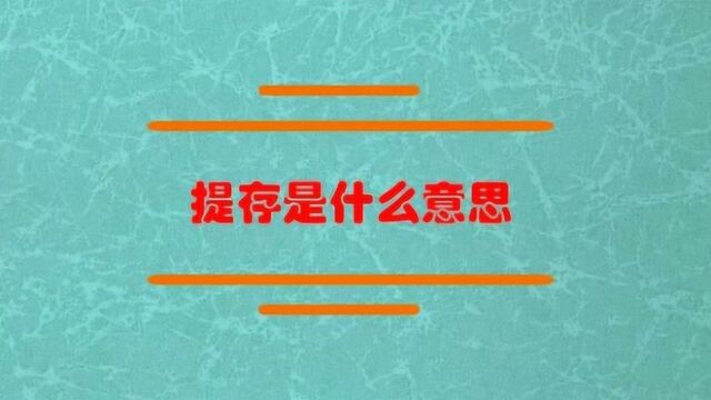 提存是什么意思?