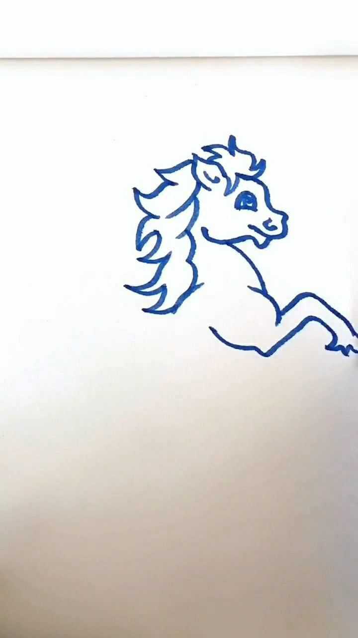 白龙马怎么画帅气图片