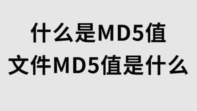 什么是MD5值,文件MD5值是什么