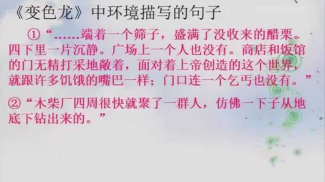 3.27九年级语文小说阅读之环境描写