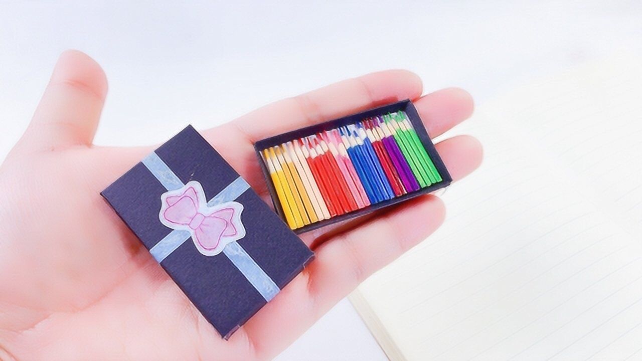 自制迷你彩色铅笔,比手指还小,用牙签就能做