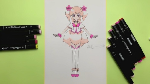 小花仙动漫手绘:这是桃花精灵王红雨,象征繁荣的粉红你喜欢吗