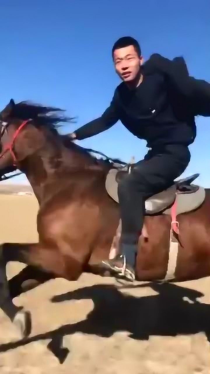 小哥骑马在草原狂奔让人羡慕不已太帅了