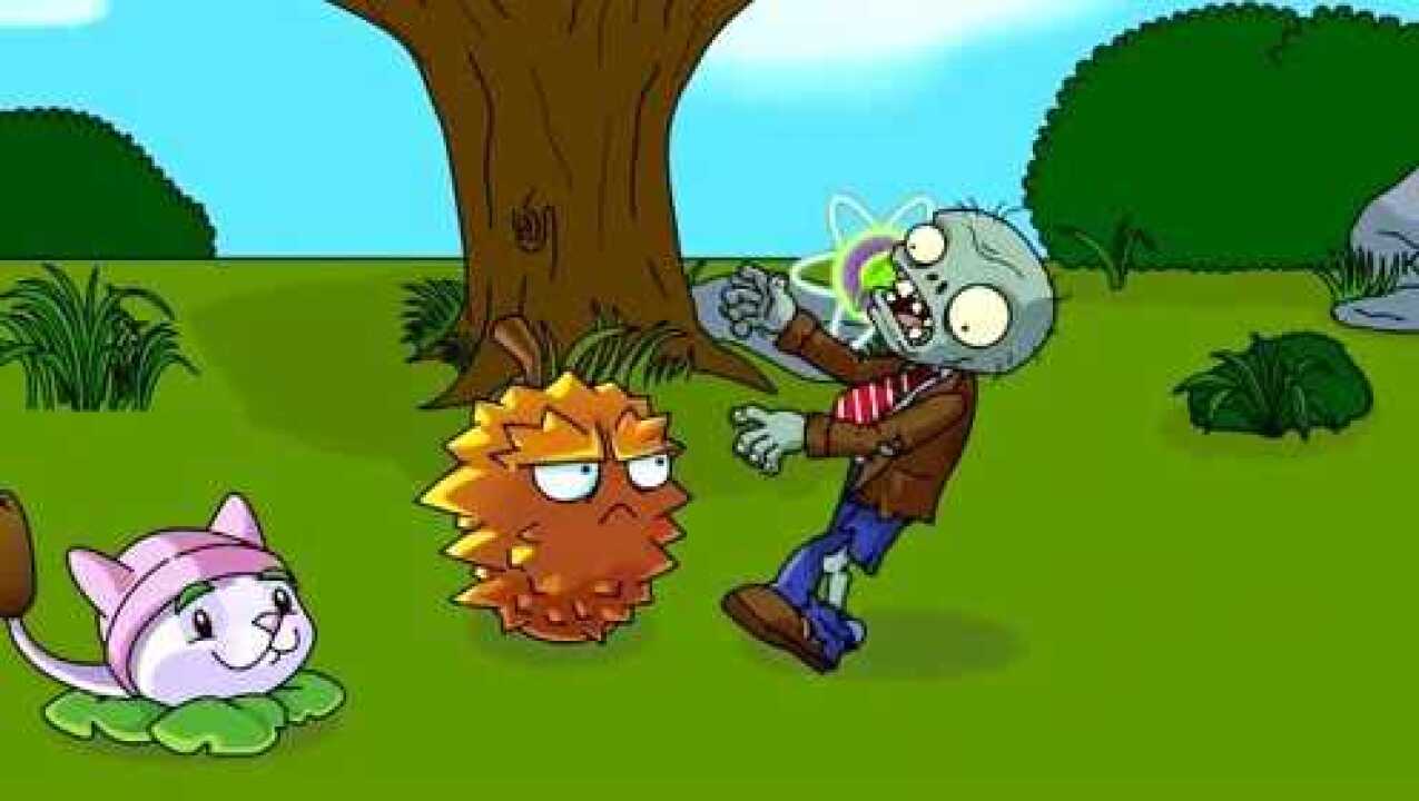 植物大战僵尸:猫尾草对战小僵尸