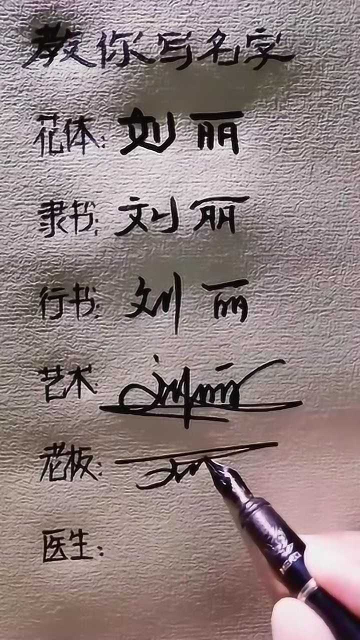 刘丽的艺术签名怎么写图片