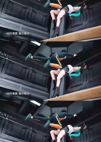 钢铁飞龙美琪站在平衡木上小星想要偷袭她被美琪察觉到了