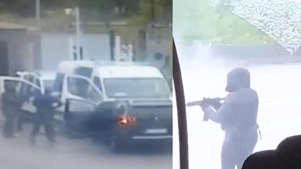 法国发生袭击囚车事件致2死3伤:武装枪手劫囚犯行动画面曝光