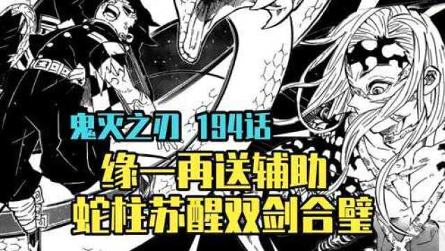 【鬼灭之刃漫画解说】漫画194 缘一再送辅助,蛇柱苏醒双剑合璧