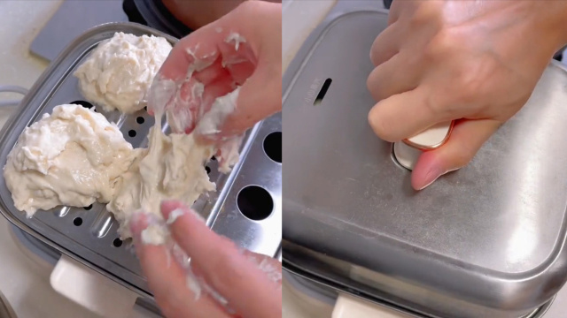 美食博主学妈妈做馒头被面团粘手,蒸完一开锅网友爆笑:毫不相干