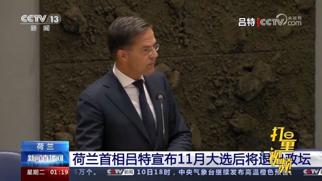 速看!荷兰首相吕特宣布11月大选后将退出政坛