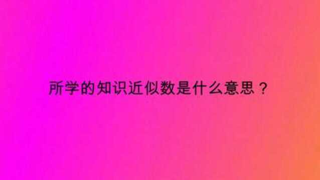 所学的知识近似数是什么意思?