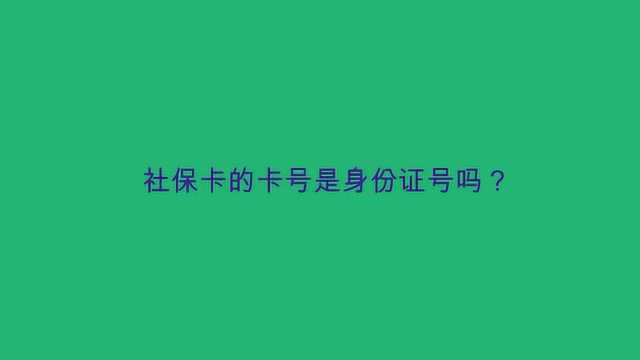 社保卡的卡号是身份证号吗?