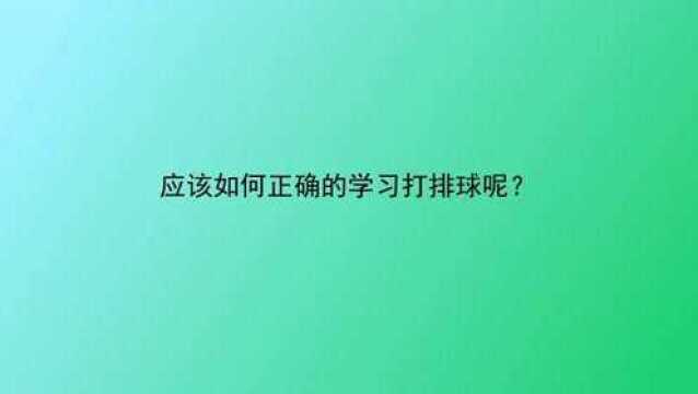 应该如何正确的学习打排球呢?