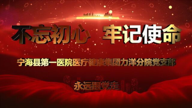 不忘初心 牢记使命—宁海县第一医院医疗健康集团力洋分院党支部永远跟党走