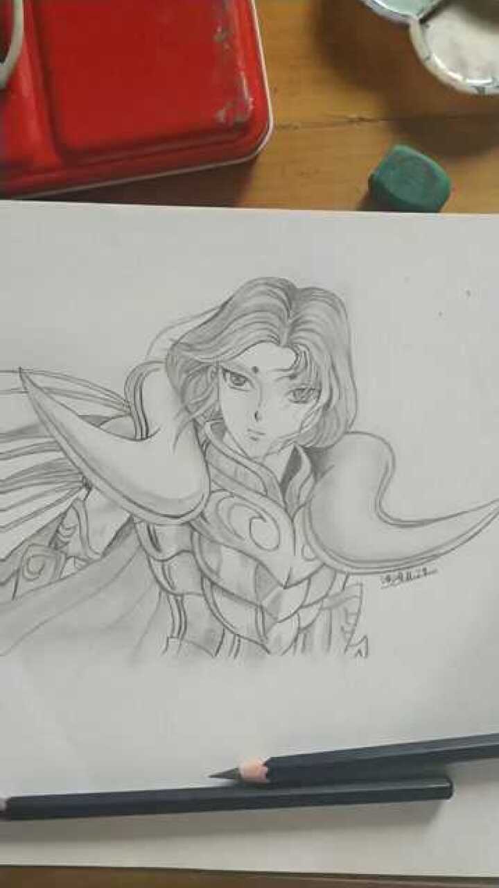 素描黄金圣斗士白羊座大家喜欢吗