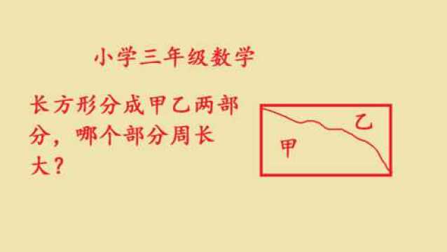 小学3年级求周长,易错题,一些小朋友认为甲的周长比乙大