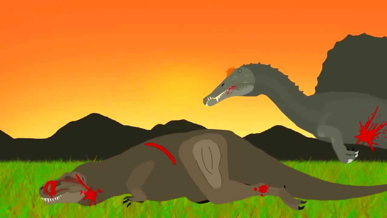 动画版霸王龙大战棘龙,结局可能是这样的