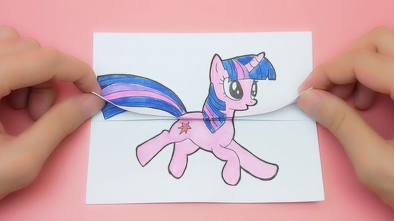 只需1张纸手绘小马宝莉紫悦三次变身,变换人形公主太惊讶!