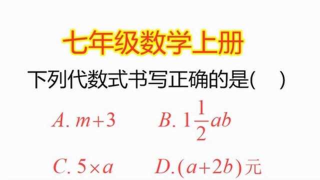 七年级数学上册:下列代数式书写正确的是?