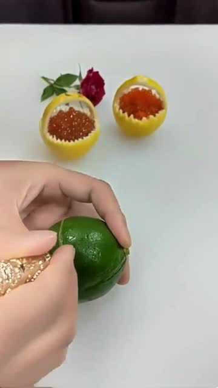 大厨教导怎么用柠檬摆盘,这也太好学了,真好看_腾讯视频