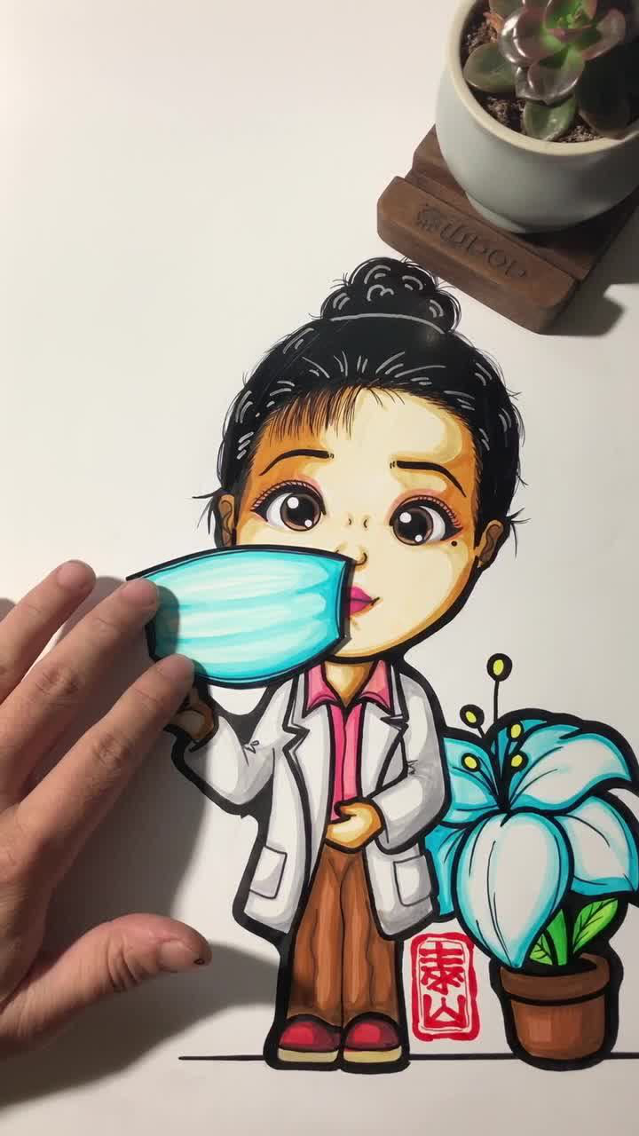 为了您和他人的健康出门请戴好口罩泰山手绘pop培训