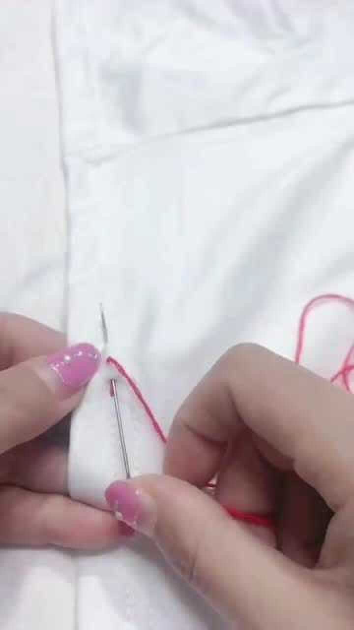 这样的脱线,倒针法补救