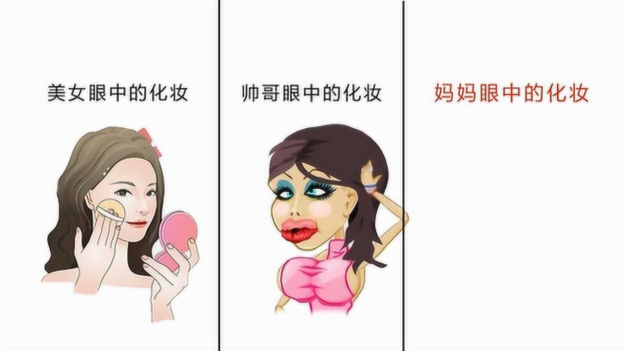 美女帥哥媽媽眼中化妝的區別形象爆笑精闢