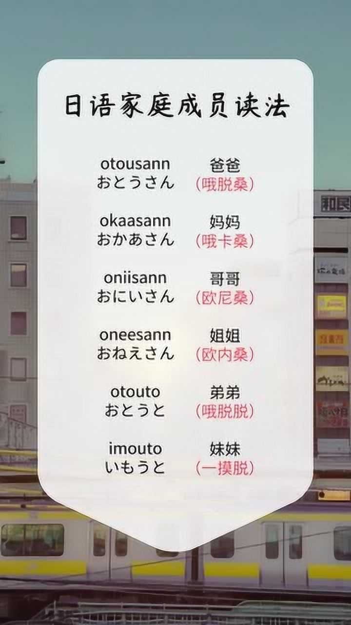 日本人都是怎么叫爸爸,日语家庭成员的读法!_腾讯视频