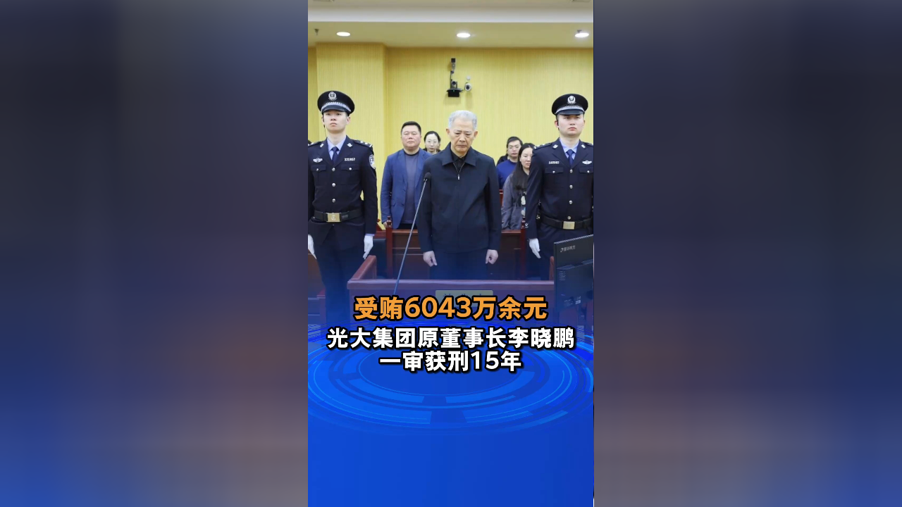 受贿6043万余元,光大集团原董事长李晓鹏一审获刑