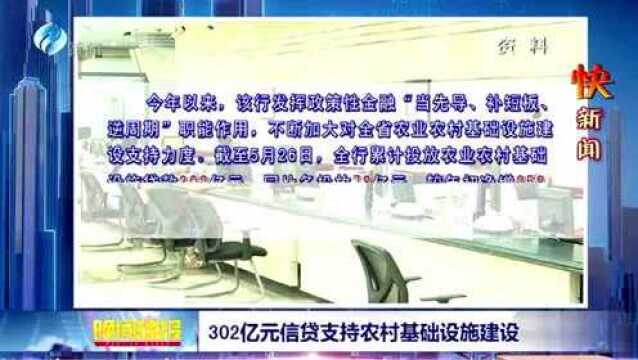 302亿元信贷支持农村基础设施建设