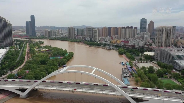 持续降雨致黄河兰州段水位上涨