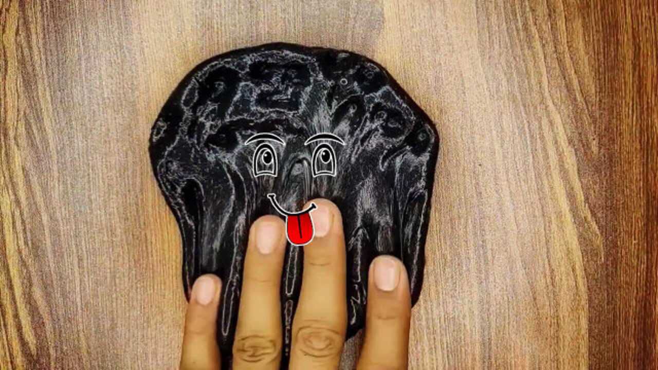 在家自制100%成功的史莱姆,黝黑的黑色,光滑柔软还有光泽