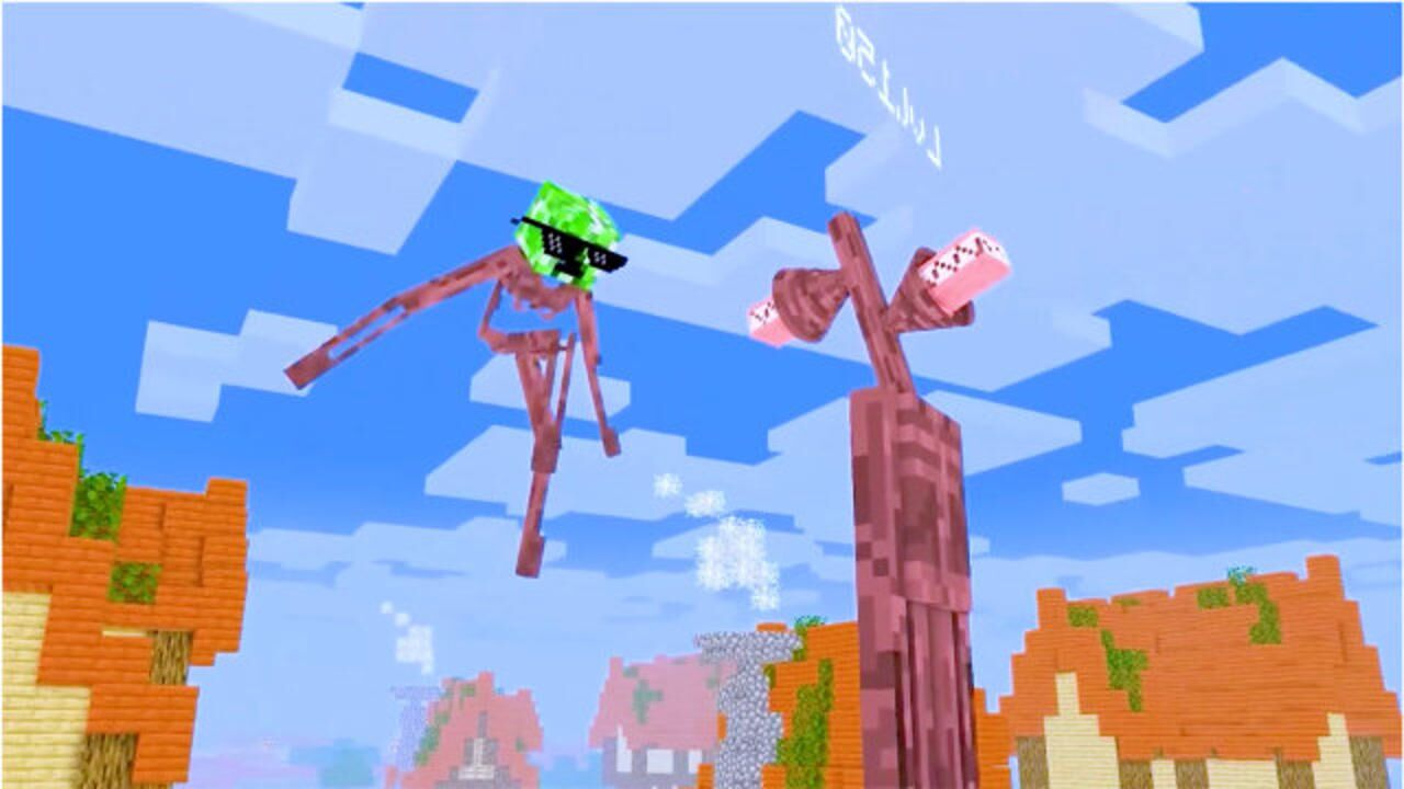 喇叭怪在小镇大肆破坏后,不料苦力怕为了拯救大家,勇敢自爆牺牲了!